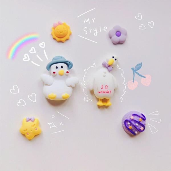 6 Cartoon Resin Ducks Fridge Magnets