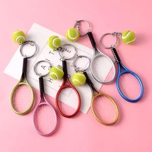 Tennis Racket Ball Keyring