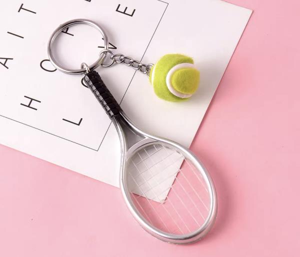 Tennis Racket Ball Keyring