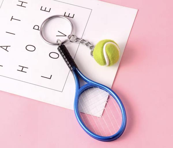 Tennis Racket Ball Keyring