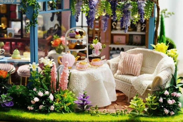 CuteBee Rose Garden Tea House DIY Miniature Dollhouse