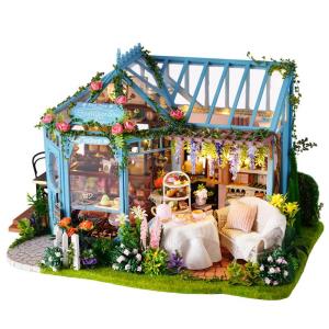  Leisure Afternoon Tea Shop DIY Music Miniature Dollhouse