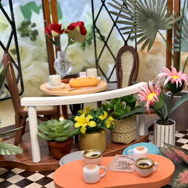 CuteBee Garden Cafe Coffee House DIY Miniature Dollhouse