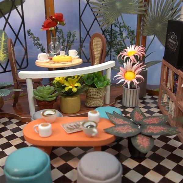 CuteBee Garden Cafe Coffee House DIY Miniature Dollhouse