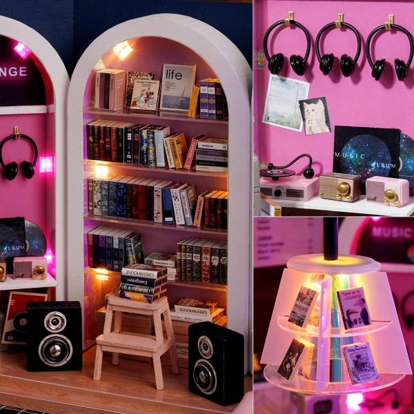 CuteBee Book Cafe House DIY Miniature Dollhouse