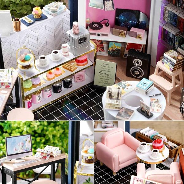 CuteBee Book Cafe House DIY Miniature Dollhouse