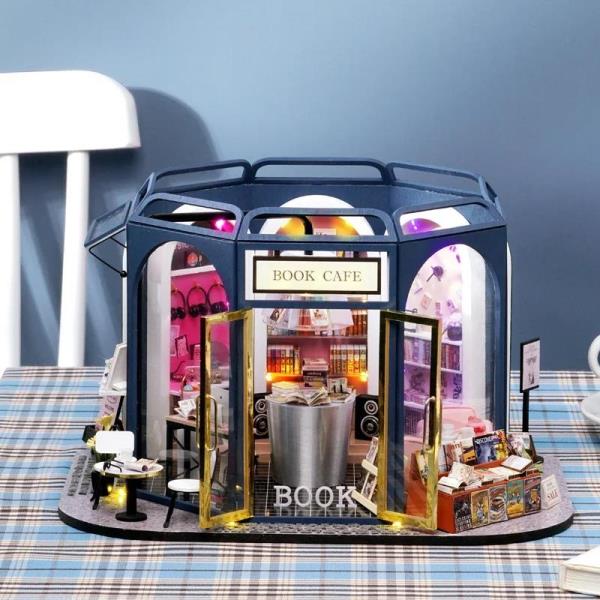 CuteBee Book Cafe House DIY Miniature Dollhouse