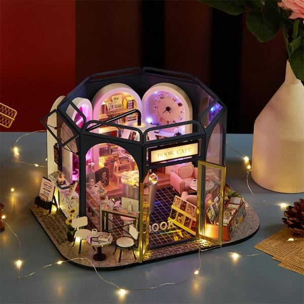 CuteBee Book Cafe House DIY Miniature Dollhouse