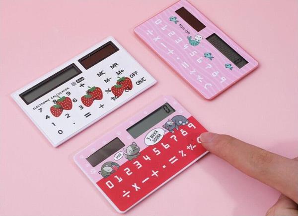 Cute Cartoon Thin 8 Digit Solar Calculator