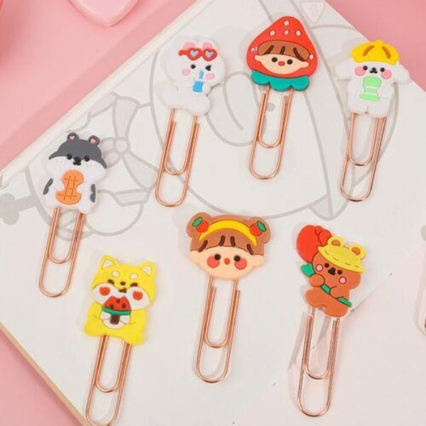 5 Pcs Cartoon Animal Paper Bookmark Clips