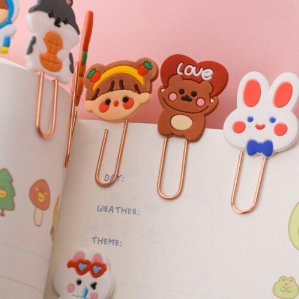 5 Pcs Cartoon Animal Paper Bookmark Clips