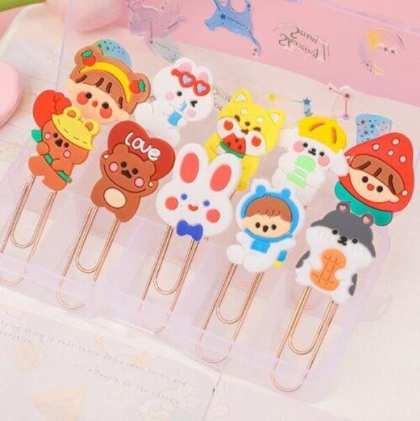 5 Pcs Cartoon Animal Paper Bookmark Clips