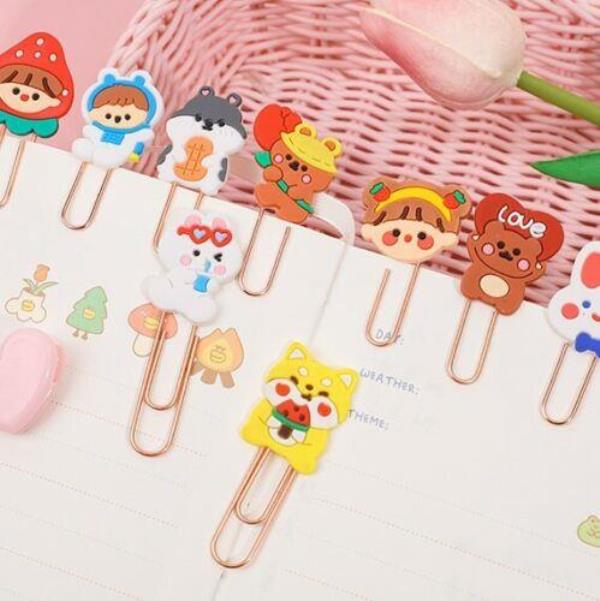 5 Pcs Cartoon Animal Paper Bookmark Clips