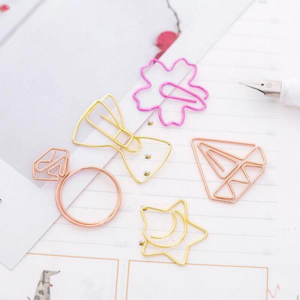 5 Pink Luxury Crown Love Paper Clips