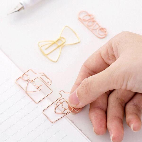 5 Pink Luxury Crown Love Paper Clips