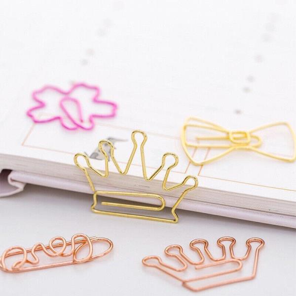 5 Pink Luxury Crown Love Paper Clips