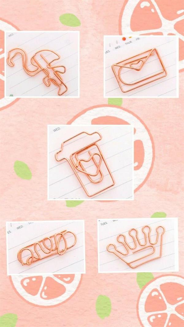 5 Pink Luxury Crown Love Paper Clips