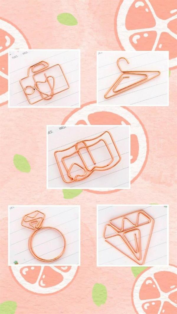 5 Pink Luxury Crown Love Paper Clips