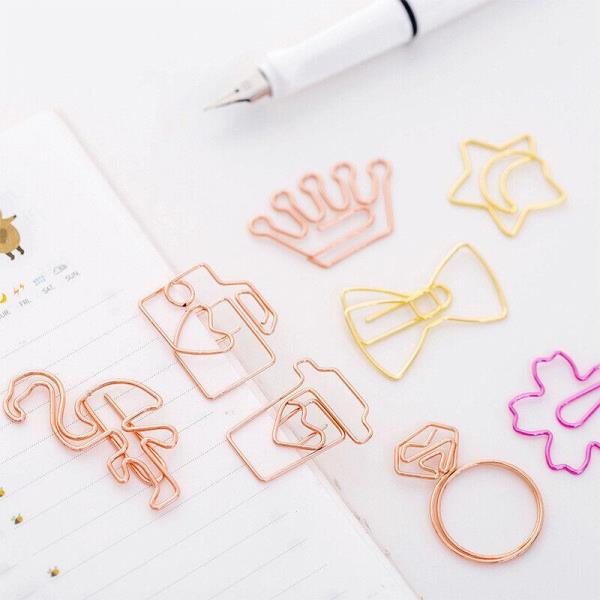 5 Pink Luxury Crown Love Paper Clips