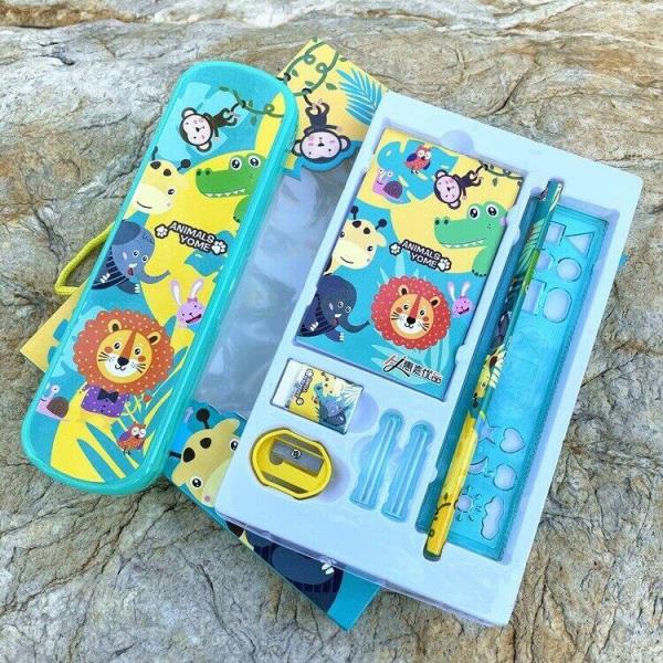 8 Pcs Cartoon Animal Stationery Set