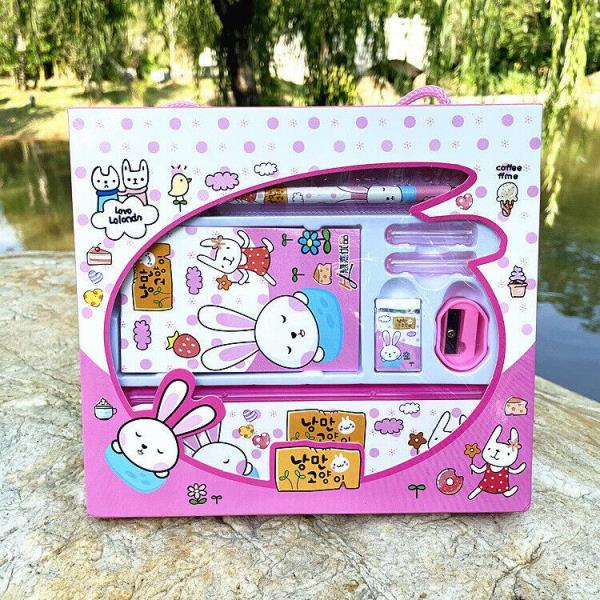 8 Pcs Cartoon Animal Stationery Set