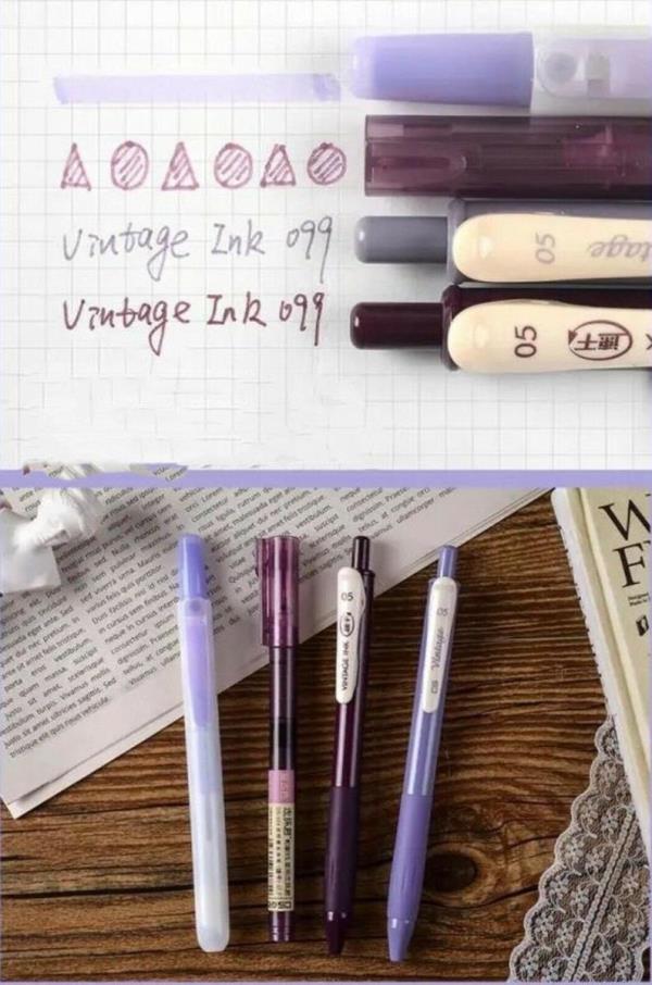 4 Retro Vintage Ink Highlight Mark Pens