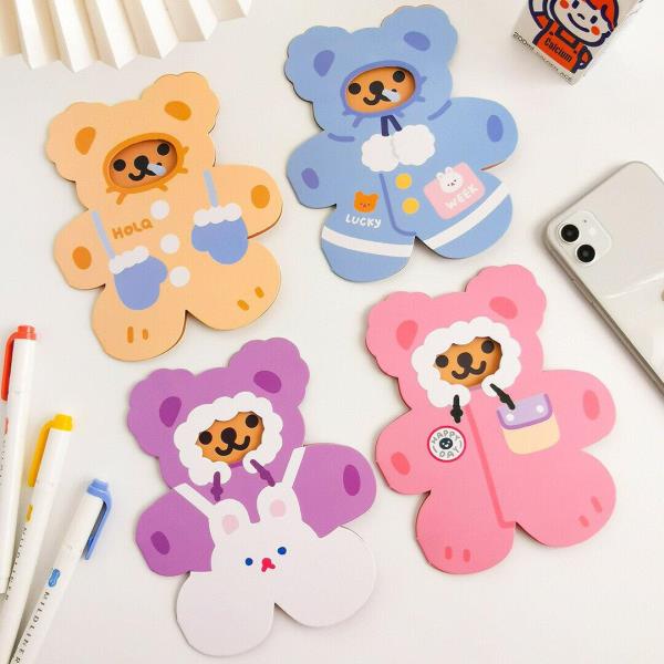 4 Pcs Cartoon Bear Greeting Gift Cards