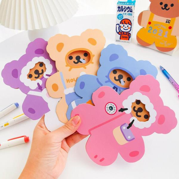 4 Pcs Cartoon Bear Greeting Gift Cards