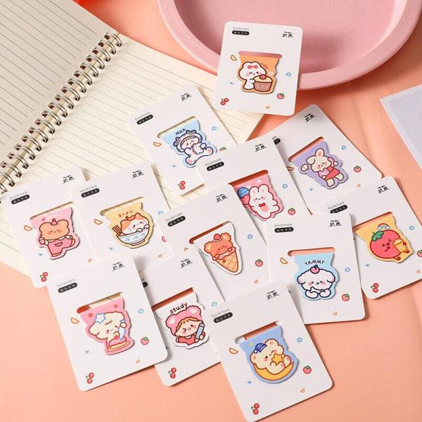 10 Pcs Cartoon Magnetic Bookmark Decoration Clips