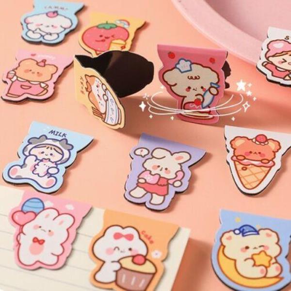 10 Pcs Cartoon Magnetic Bookmark Decoration Clips