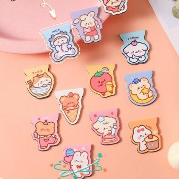 10 Pcs Cartoon Magnetic Bookmark Decoration Clips