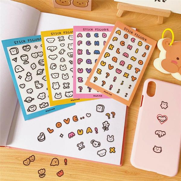 2 Sheets Cartoon Animal Alphabet Stickers