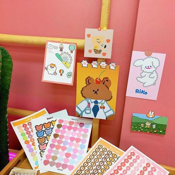 4 Sheets Cute Cartoon Decoration Stickers