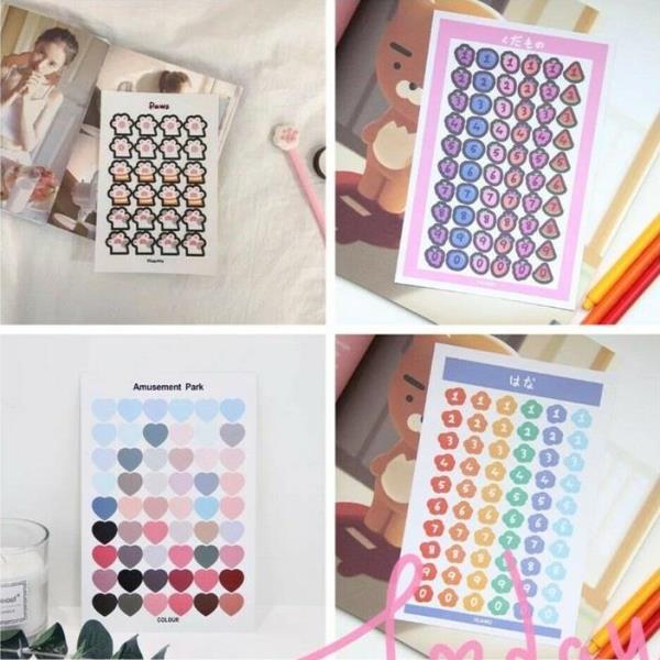 4 Sheets Cute Cartoon Decoration Stickers