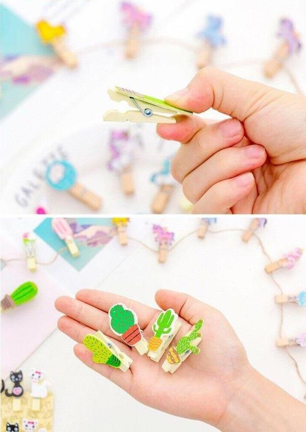 10 Cartoon Wooden Pegs