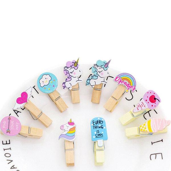 10 Cartoon Wooden Pegs