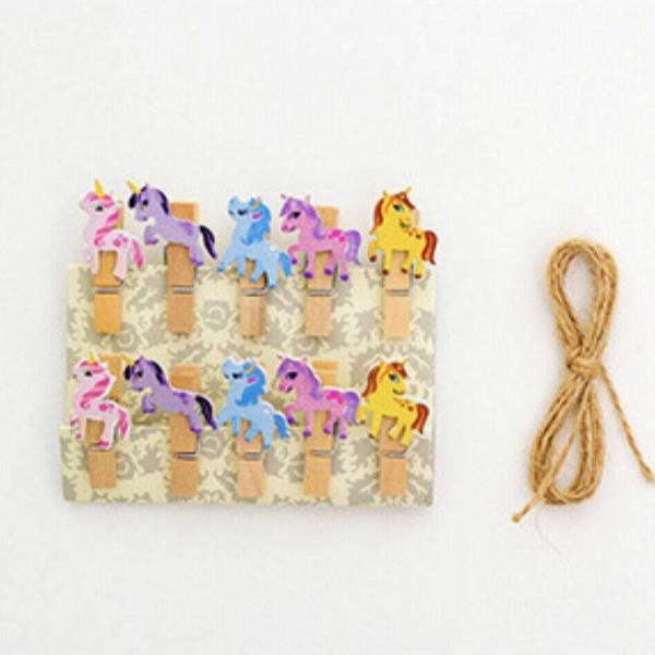 10 Cartoon Wooden Pegs