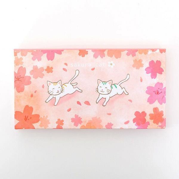 Pink Cherry Blossom Sakura Cat Sticky Notes