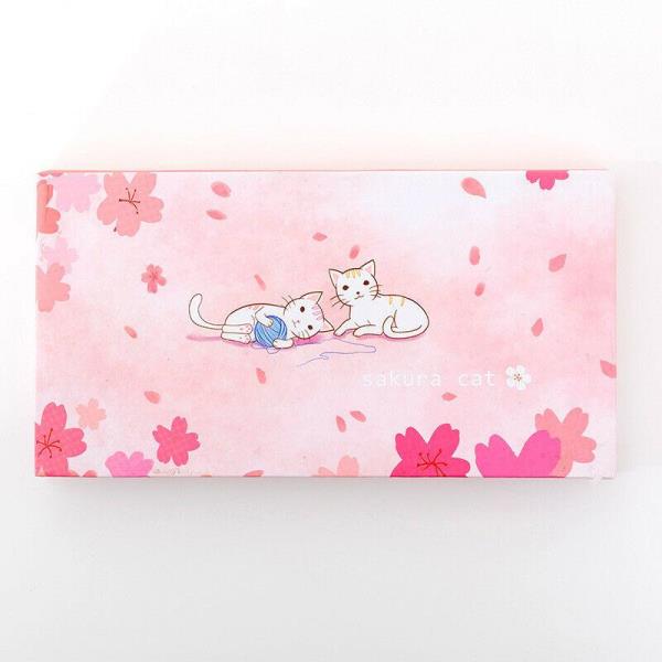 Pink Cherry Blossom Sakura Cat Sticky Notes