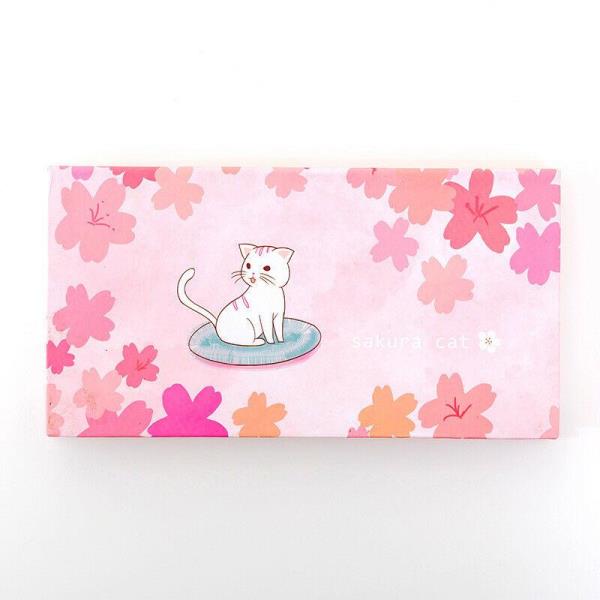 Pink Cherry Blossom Sakura Cat Sticky Notes