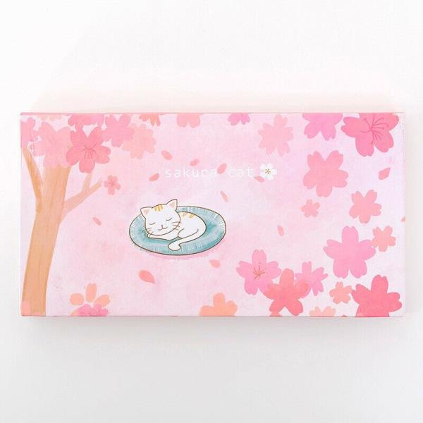 Pink Cherry Blossom Sakura Cat Sticky Notes