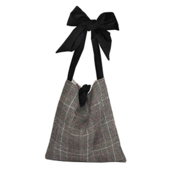 Vintage Winter Fluffy Double Sides Plaid Bag