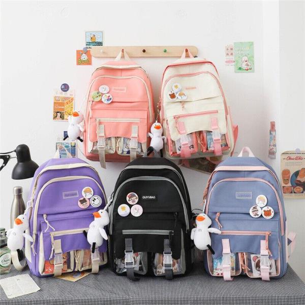 4 Pcs Durable Candy School Backpack Set