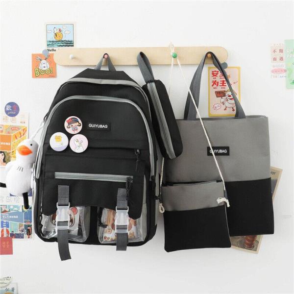 4 Pcs Durable Candy School Backpack Set