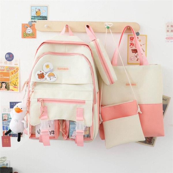 4 Pcs Durable Candy School Backpack Set