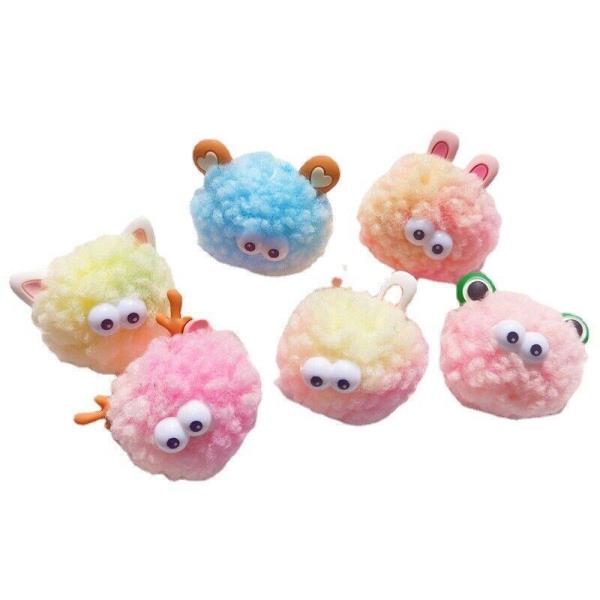 7 Fluffy Monster Ball Brooches