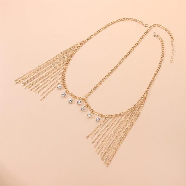 Bohemian Gold Crystal Waterdrop Tassel Head Chain