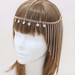 Gypsy Silver Tassel Square Forehead Headband