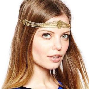 Gipsy Black Feather Crystal Tassel Flower Headband