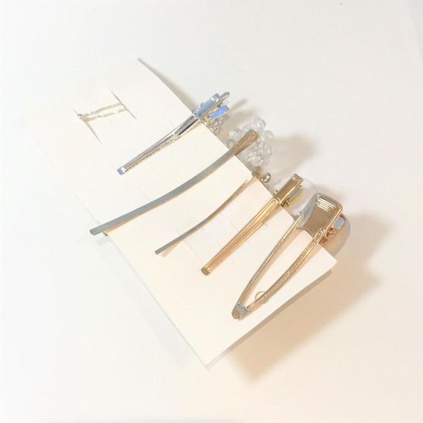 6 Pcs Faux Pearl Enamel Bow Hair Pins Set